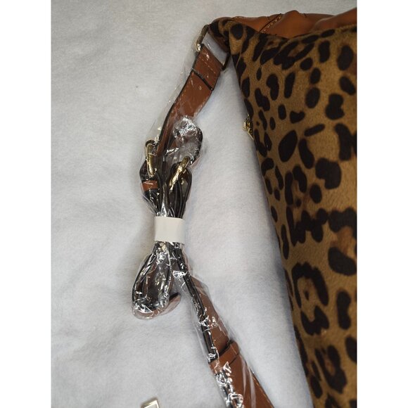 Leopard Print Quilted Brown Faux Leather Waist Bag & Coin Pouch - Picture 5 of 6